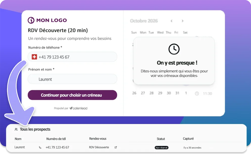 Illustration of how appointment booking works with Calenlead